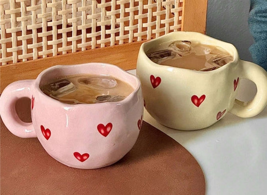 Ceramic Heart-Shaped Matcha Cup