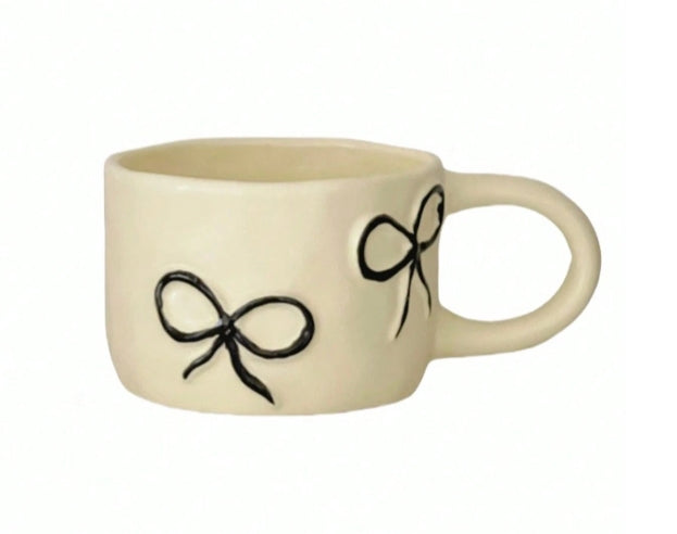 Ceramic Bowknot Matcha Mug