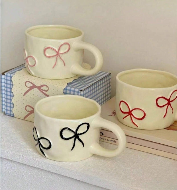 Ceramic Bowknot Matcha Mug